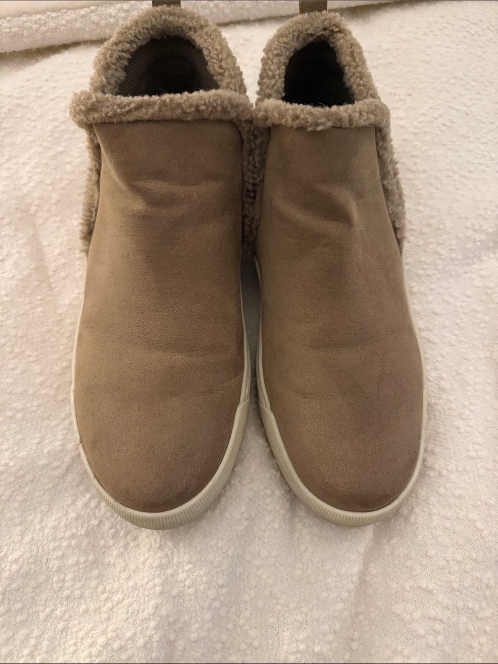 Dr. Scholl's Beige Faux Shearling Slip-On Comfort Shoes